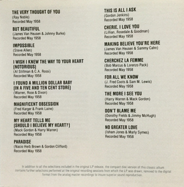 Nat "King" Cole*, Gordon Jenkins And His Orchestra : The Very Thought Of You (CD, Album, RE)