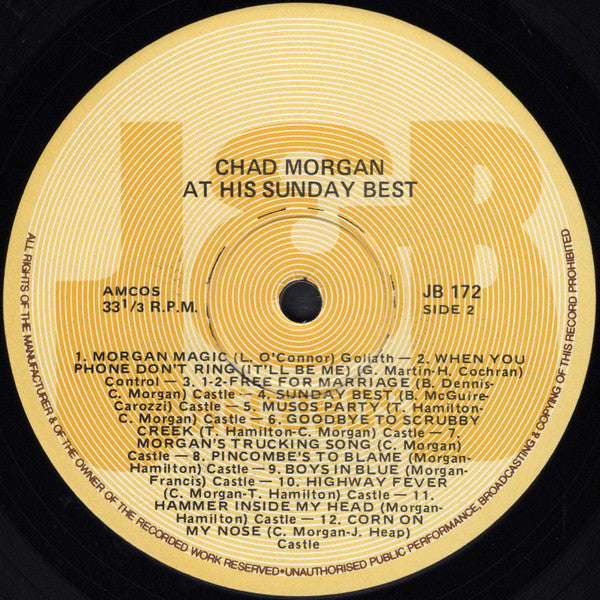Chad Morgan : At His Sunday Best (LP, Comp)