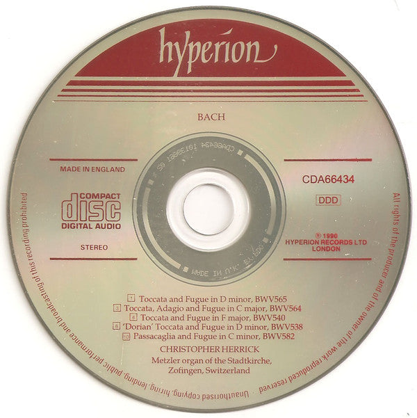 Johann Sebastian Bach, Christopher Herrick : Toccatas And Fugues (CD, Album)