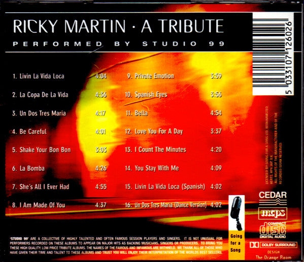 Studio 99 : Ricky Martin - A Tribute (CD, Album)