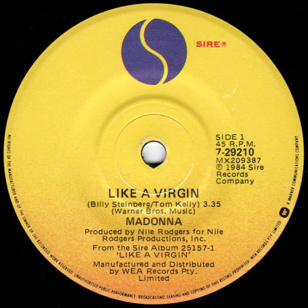 Madonna : Like A Virgin (7", Single)
