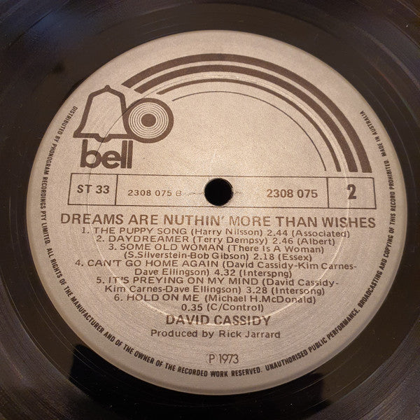 David Cassidy : Dreams Are Nuthin' More Than Wishes.... (LP, Album)