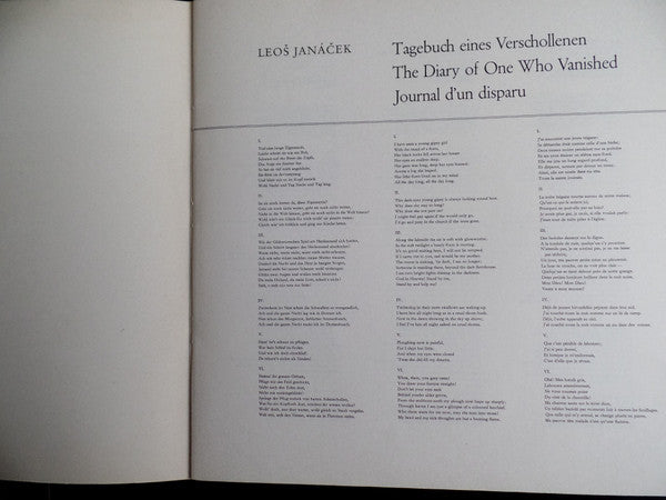 Janáček* / Kay Griffel / Ernst Haefliger / Rafael Kubelik : Tagebuch Eines Verschollenen = The Diary Of One Who Vanished (LP, Album, Mono)