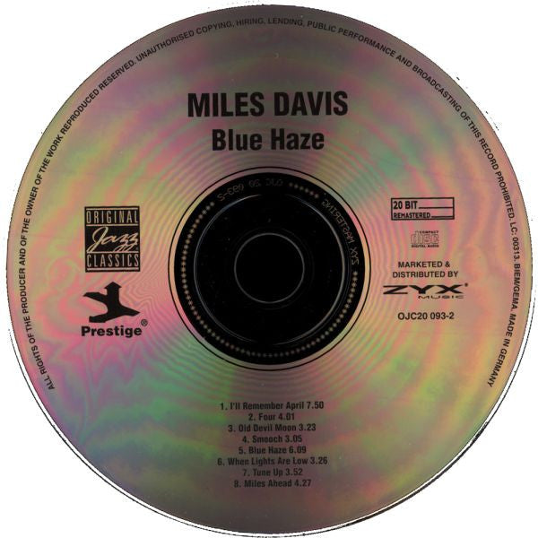 Miles Davis : Blue Haze (CD, Comp, RE, RM, Dig)