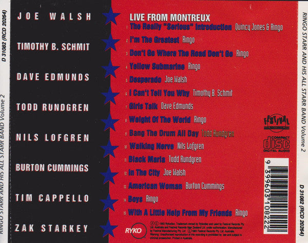 Ringo Starr And His All-Starr Band : Ringo Starr And His All Starr Band Volume 2:  Live From Montreux (CD)