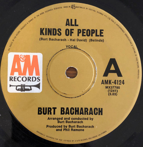Burt Bacharach : All Kinds Of People (7", Single)