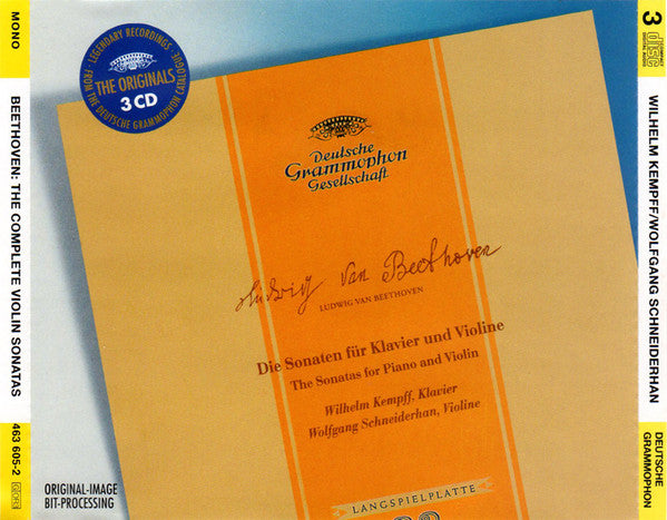 Ludwig van Beethoven, Wilhelm Kempff, Wolfgang Schneiderhan : Die Sonaten Für Clavier Und Violine = The Sonatas For Piano And Violin (3xCD, Comp, Mono, RM)