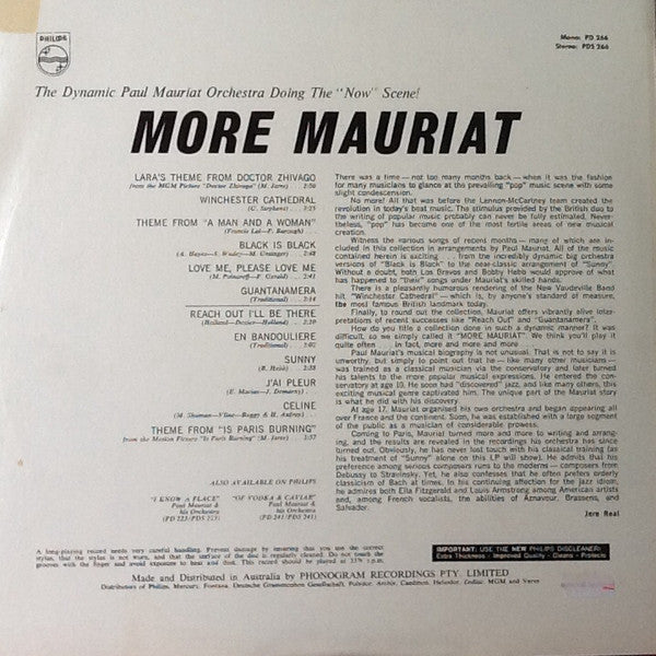 Paul Mauriat And His Orchestra : More Mauriat (LP, Album)