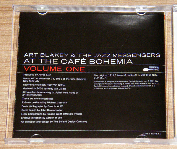 Art Blakey & The Jazz Messengers : At The Café Bohemia, Volume One (CD, Album, Mono, RE, RM)
