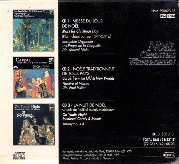 Ensemble Organum, Les Pages De La Chapelle, Marcel Pérès / Theatre Of Voices, Paul Hillier / Anonymous 4 : Noël; Christmas; Weihnachten (3xCD, Comp + Box, RE)