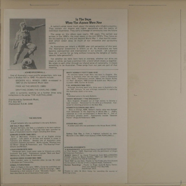 John Broomhall (2) : In The Days When The Anzacs Were New (LP, Album)