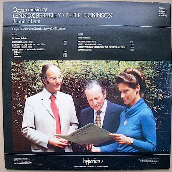 Jennifer Bate, Lennox Berkeley, Peter Dickinson : Organ Music By Lennox Berkeley And Peter Dickinson (LP, Gat)