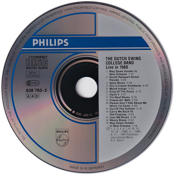 The Dutch Swing College Band : The Best Of Dixieland (Live In 1960) (CD, Album, RE)