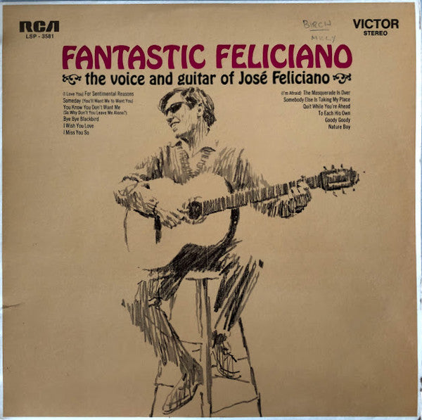 José Feliciano : Fantastic Feliciano (The Voice And Guitar Of José Feliciano) (LP, Album)