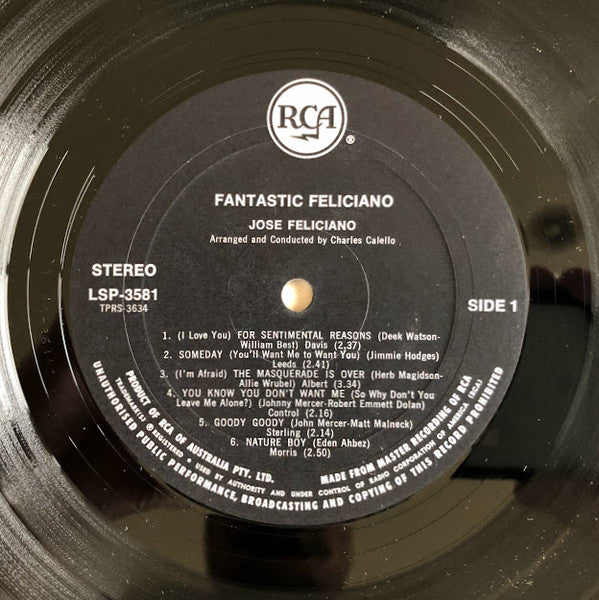 José Feliciano : Fantastic Feliciano (The Voice And Guitar Of José Feliciano) (LP, Album)