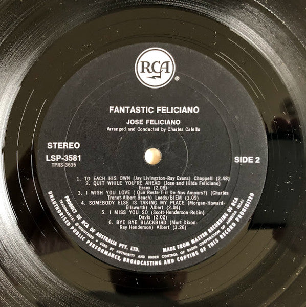 José Feliciano : Fantastic Feliciano (The Voice And Guitar Of José Feliciano) (LP, Album)