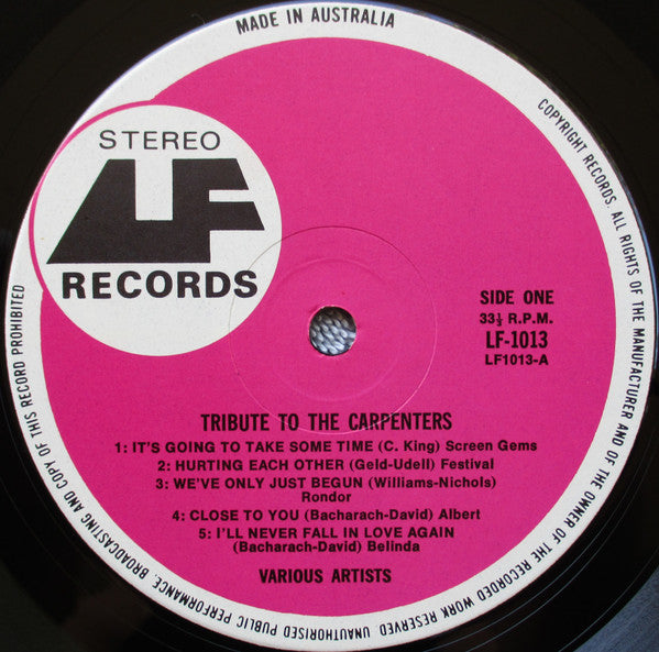 Various : Tribute To The Carpenters (LP)