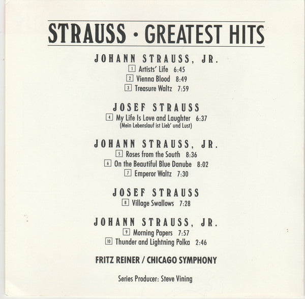 Strauss*, Fritz Reiner / Chicago Symphony* : Strauss Greatest Hits (CD, Comp)