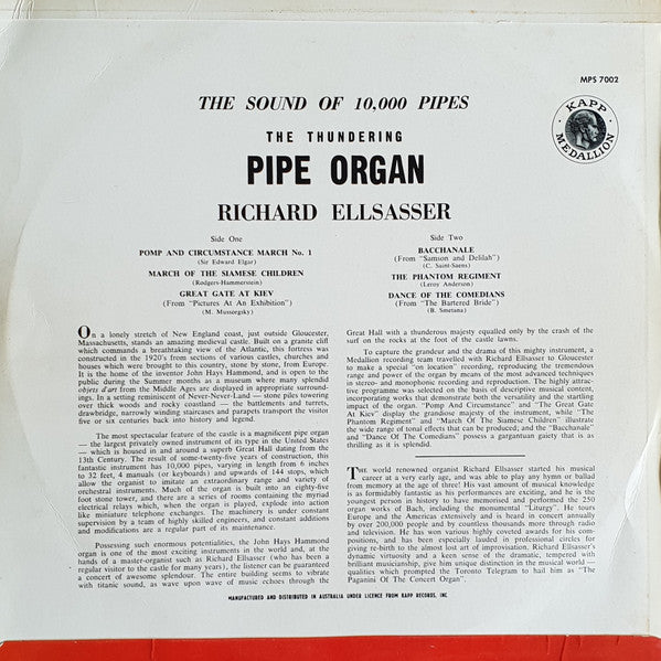 Richard Ellsasser : The Thundering Pipe Organ (LP, Album)
