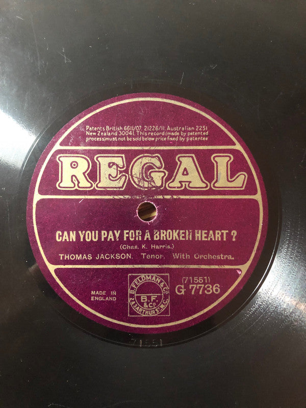 Thomas Jackson (5) / Fred Douglas : Can You Pay For A Broken Heart? / Pucker Up And Whistle (Shellac, 10")