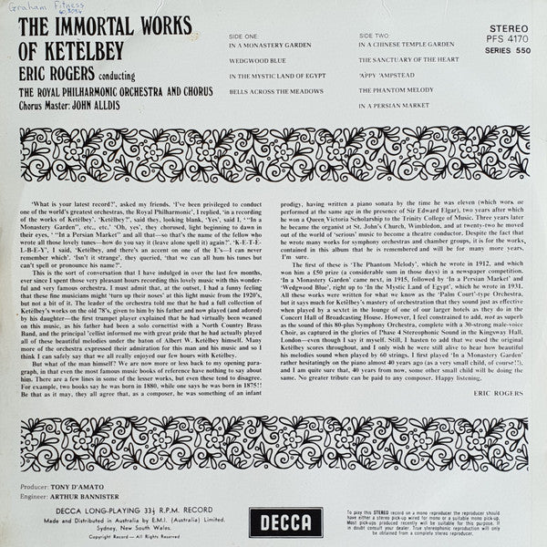 Ketelbey*, Eric Rogers (2), Royal Philharmonic Orchestra And Chorus* : The Immortal Works Of Ketelbey (LP, Album)