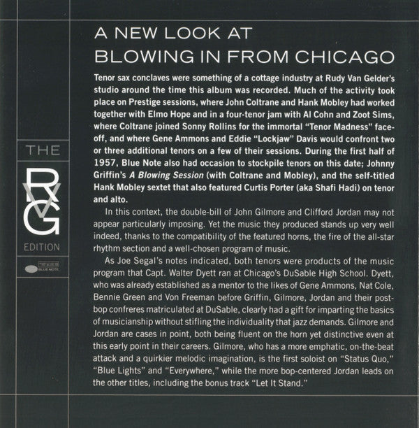 Clifford Jordan & John Gilmore : Blowing In From Chicago (CD, Album, Mono, RE, RM)