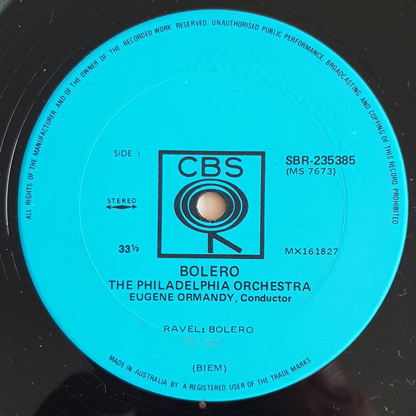 Eugene Ormandy Conducting The Philadelphia Orchestra : Bolero (LP)