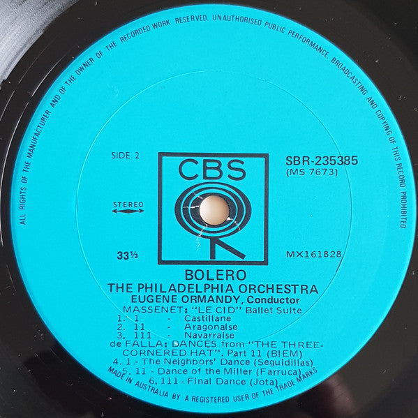 Eugene Ormandy Conducting The Philadelphia Orchestra : Bolero (LP)