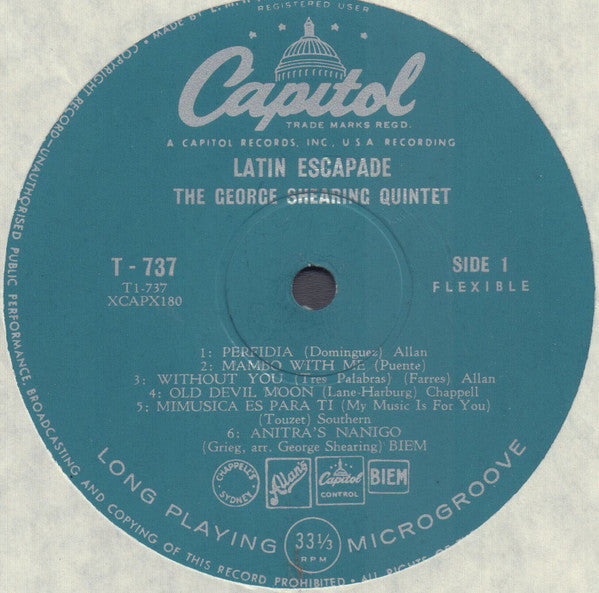 The George Shearing Quintet : Latin Escapade (LP, Album, Mono)
