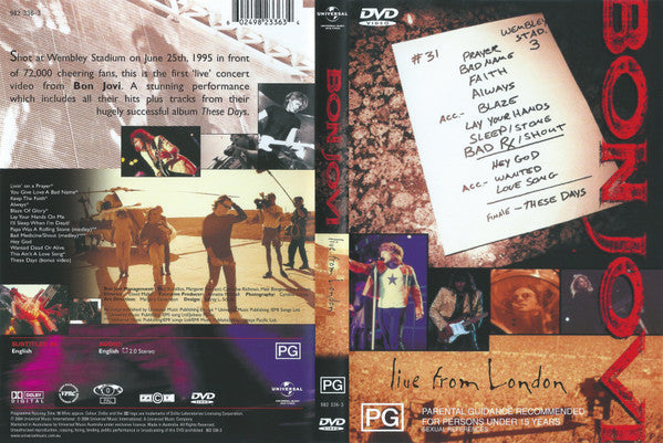 Bon Jovi : Live From London (DVD-V, RE, PAL)