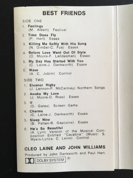 Cleo Laine And John Williams (7) : Best Friends (Cass, Album)