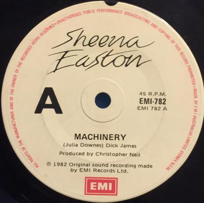 Sheena Easton : Machinery (7", Single)