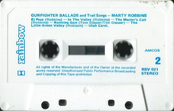 Marty Robbins :  Gunfighter Ballads And Trail Songs (Cass, Album, RE)