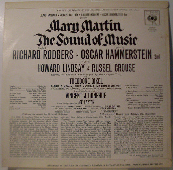 The Sound Of Music Original Broadway Cast : The Sound Of Music (Original Broadway Cast) (LP)