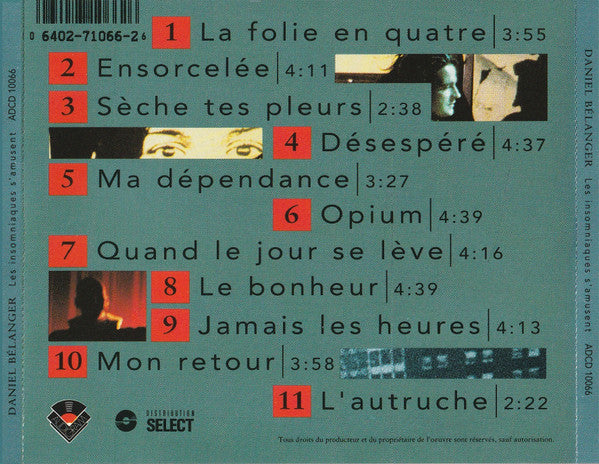Daniel Bélanger : Les Insomniaques S'amusent (CD, Album)