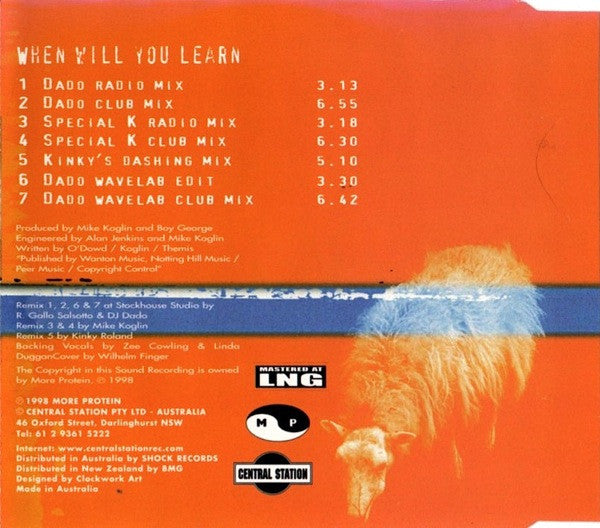 Boy George : When Will You Learn (CD, Single)