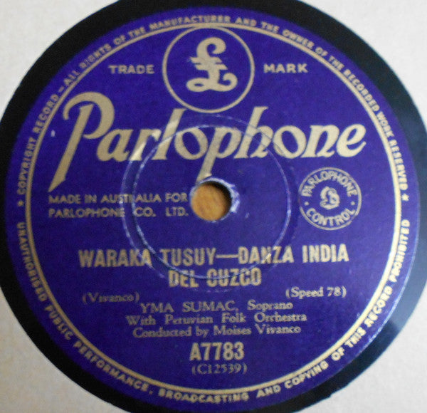 Yma Sumac : Cholo Traicionero / Waraka Tusuy (Shellac, 10")