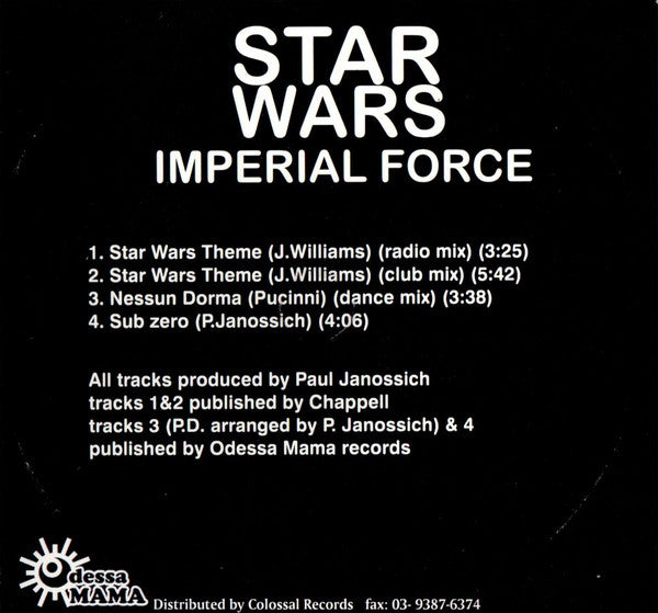 Imperial Force : Theme From Star Wars (Dance Mix) (CD, Single)