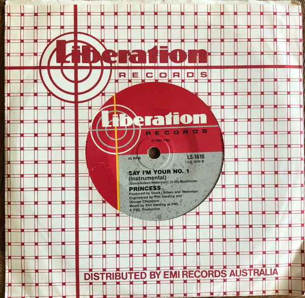 Princess : Say I'm Your No. 1 (7", Single)