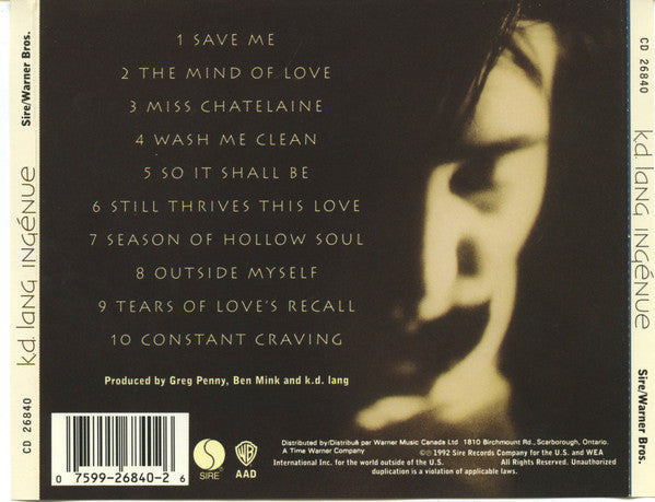 k.d. lang : Ingénue (CD, Album)