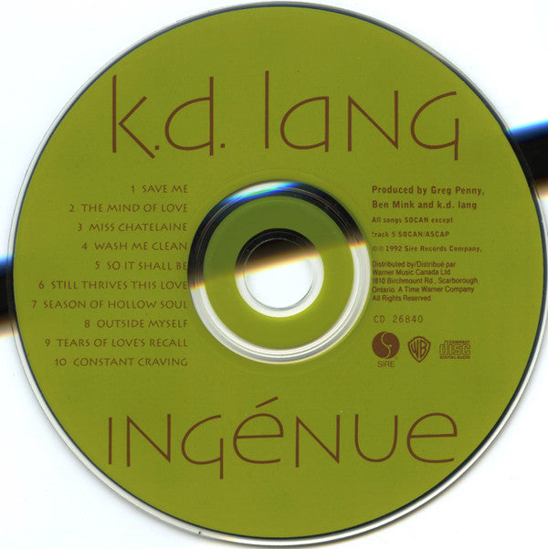 k.d. lang : Ingénue (CD, Album)