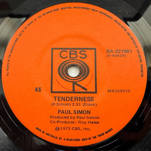 Paul Simon : Kodachrome / Tenderness (7", Single)