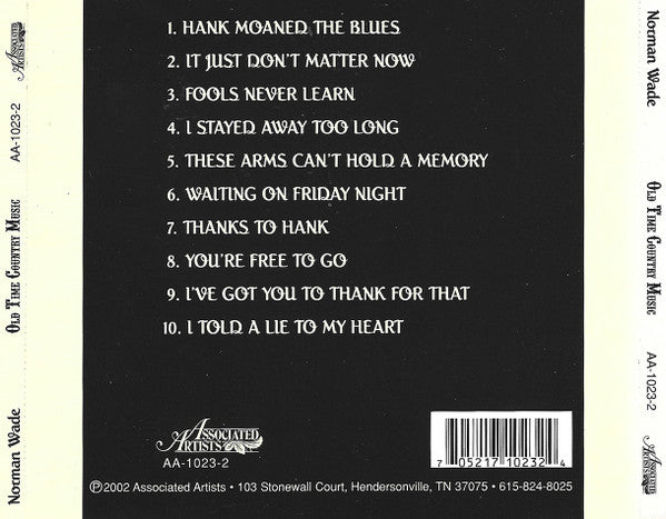 Norman Wade : Old Time Country Music (CD, Album)