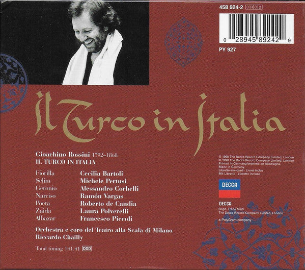 Rossini* - Bartoli*, Corbelli*, Pertusi*, Vargas*, Orchestra* E Coro Del Teatro Alla Scala Di Milano*, Chailly* : Il Turco In Italia (2xCD, Album + Box, Sli)