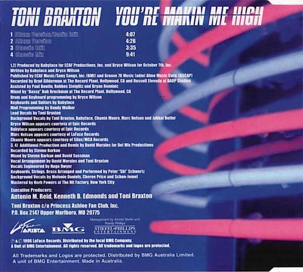 Toni Braxton : You're Makin' Me High (CD, Maxi)