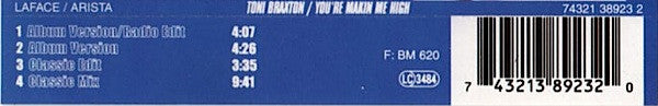 Toni Braxton : You're Makin' Me High (CD, Maxi)