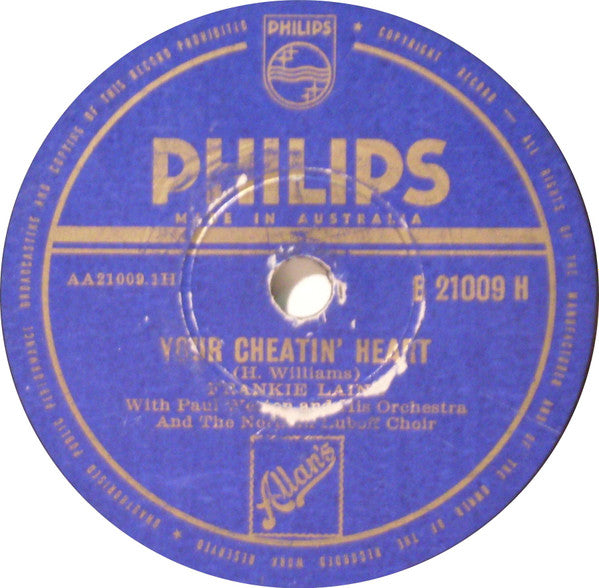 Frankie Laine With Paul Weston And His Orchestra : Your Cheatin' Heart / I Believe (Shellac, 10")