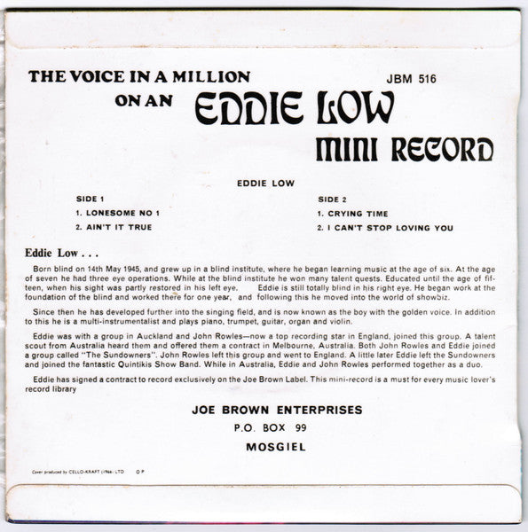 Eddie Low : Eddie Low On A Mini Record (7", EP)