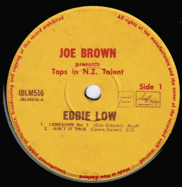 Eddie Low : Eddie Low On A Mini Record (7", EP)