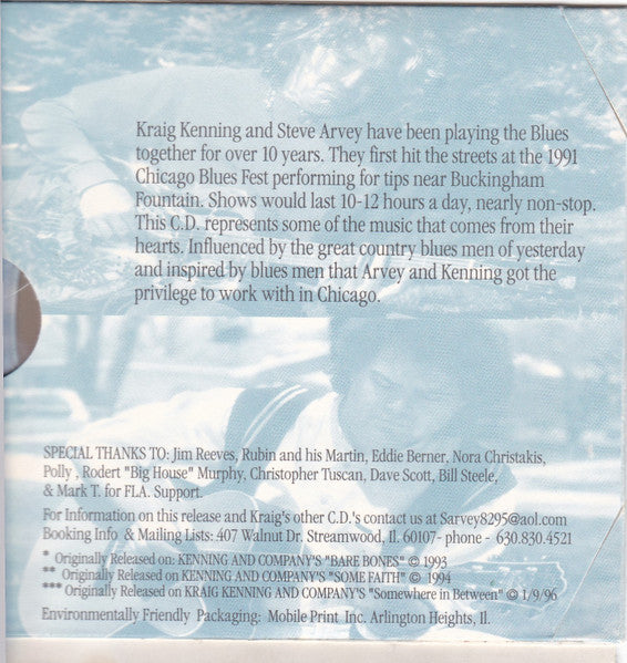 Kraig Kenning / Steve Arvey : Pass The Hat Acoustic Blues (CD, Album)